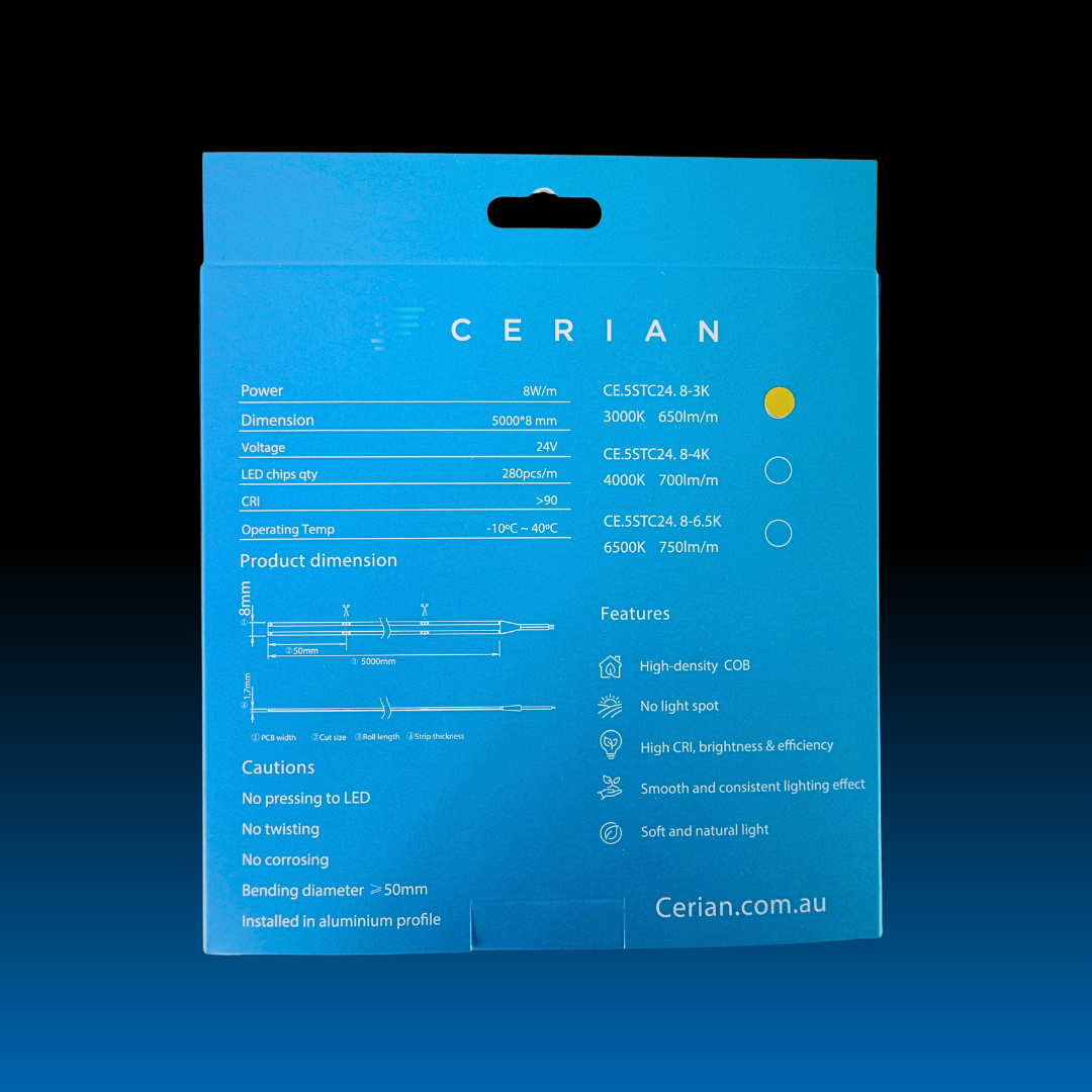 Cerian 8W Flexi LED Strip lights 3000k - Image 2