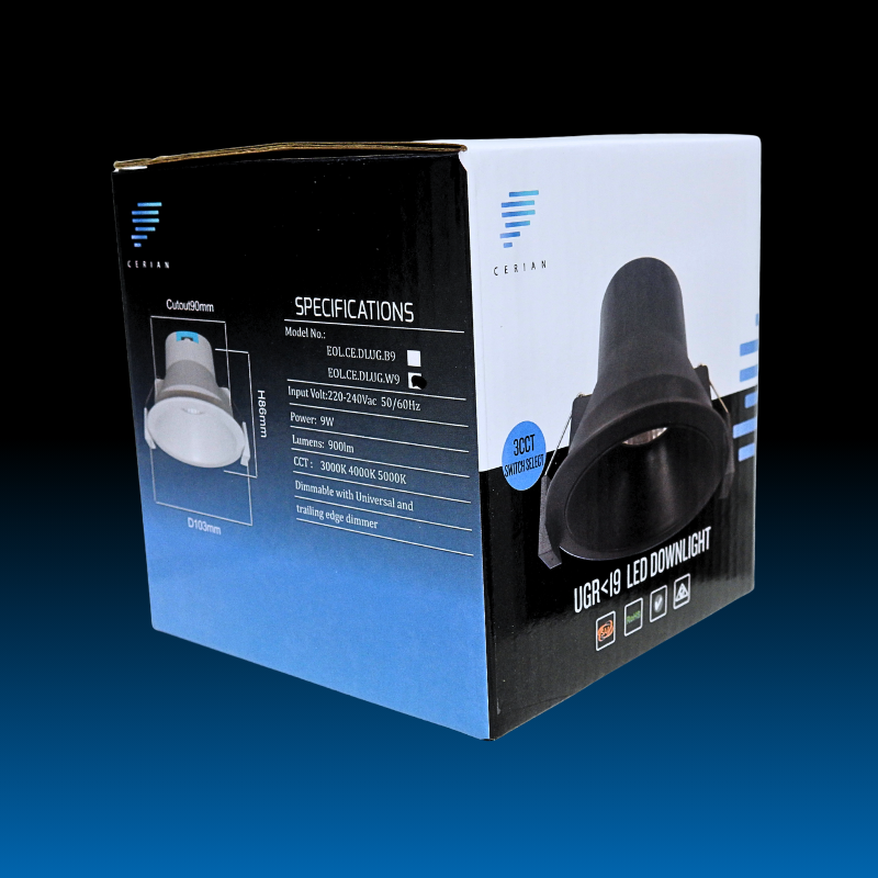 Alaatree-UG 9W Recessed Black LED Downlight - Image 6