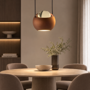 Orb LED Pendant Light | 15W Smart Dimmable | Brown & Rose Gold